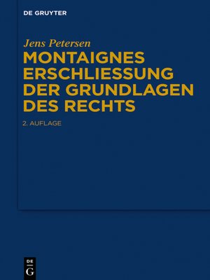 cover image of Montaignes Erschließung der Grundlagen des Rechts